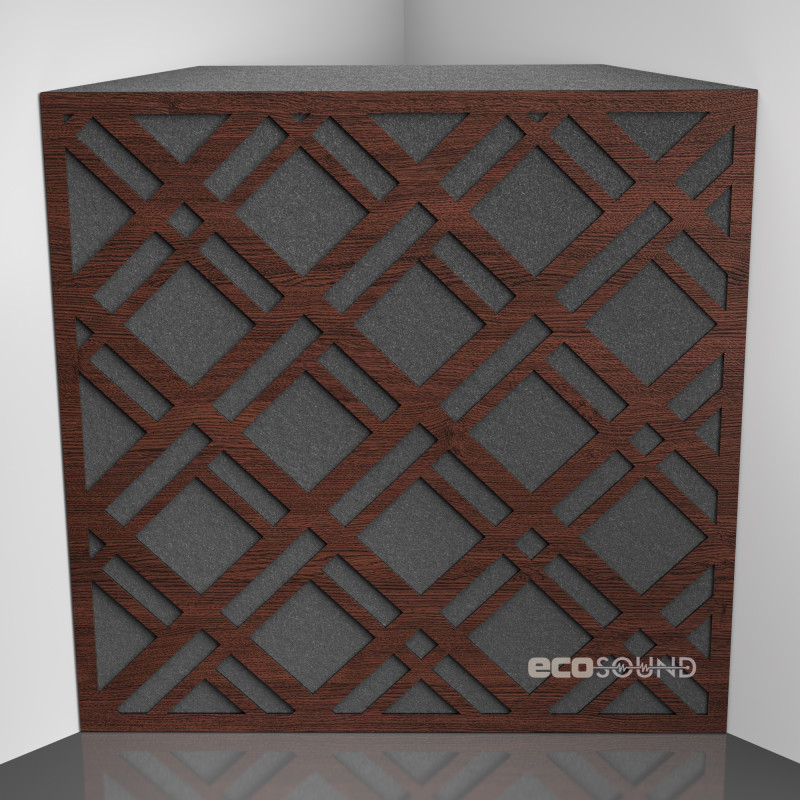 Bass trap Ecosound Grille Apple-Locarno 50 x 50 cm 100 mm brown