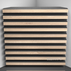 Bass trap Ecosound Comb Lt-Sonoma-Oak 50 x 50 cm 100 mm latte