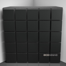 Bass trap Ecosound Tetras Wood HDF-Black 50 x 50 cm 100 mm black
