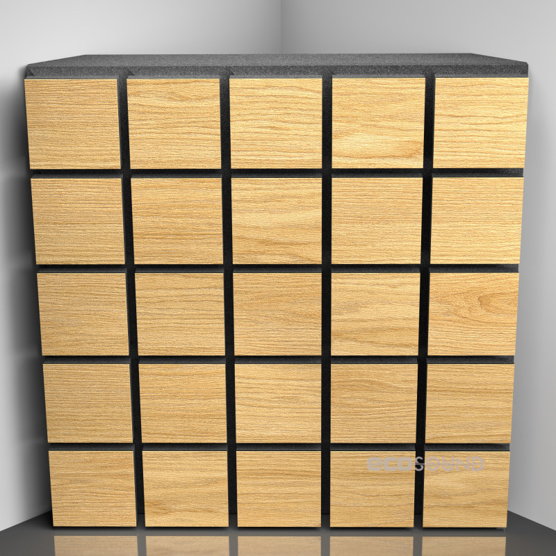 Bass trap Ecosound Tetras Wood Apple-Locarno 50 x 50 cm 100 mm brown