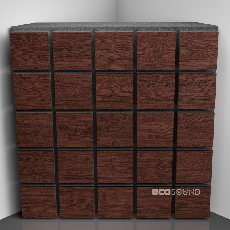 Bass trap Ecosound Tetras Wood Apple-Locarno 50 x 50 cm 100 mm brown