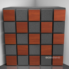 Bass trap Ecosound Tetras Acoustic Wood Apple-Locarno 50 x 50 cm 100 mm brown 