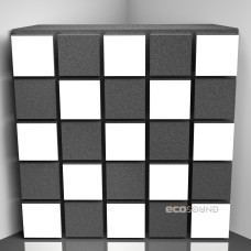 Bass trap Ecosound Tetras Acoustic Wood HDF-White 50 x 50 cm 100 mm white 