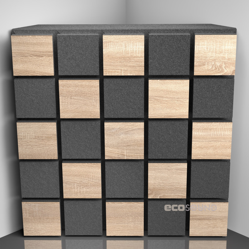 Bass trap Ecosound Tetras Acoustic Wood Apple-Locarno 50 x 50 cm 100 mm brown 