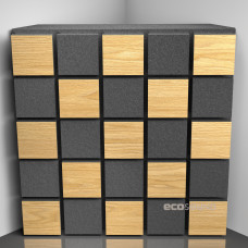 Bass trap Ecosound Tetras Acoustic Wood Sherwood-Oak 50 x 50 cm 100 mm light oak 