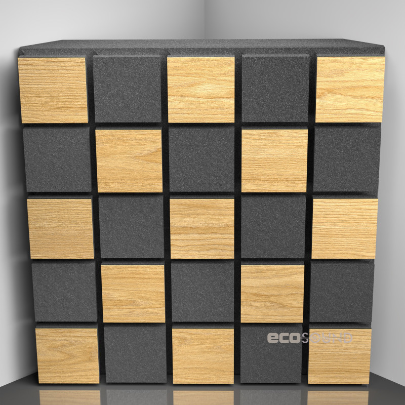 Bass trap Ecosound Tetras Acoustic Wood Apple-Locarno 50 x 50 cm 100 mm brown 