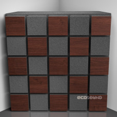 Bass trap Ecosound Tetras Acoustic Wood Wenge 50 x 50 cm 100 mm brown Bass trap