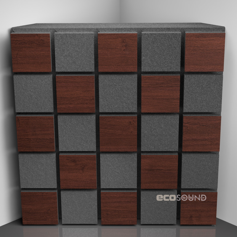 Bass trap Ecosound Tetras Acoustic Wood Apple-Locarno 50 x 50 cm 100 mm brown 