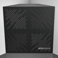 Bass trap Ecosound 4Diagonals HDF-Black 50 x 50 cm 150 mm black