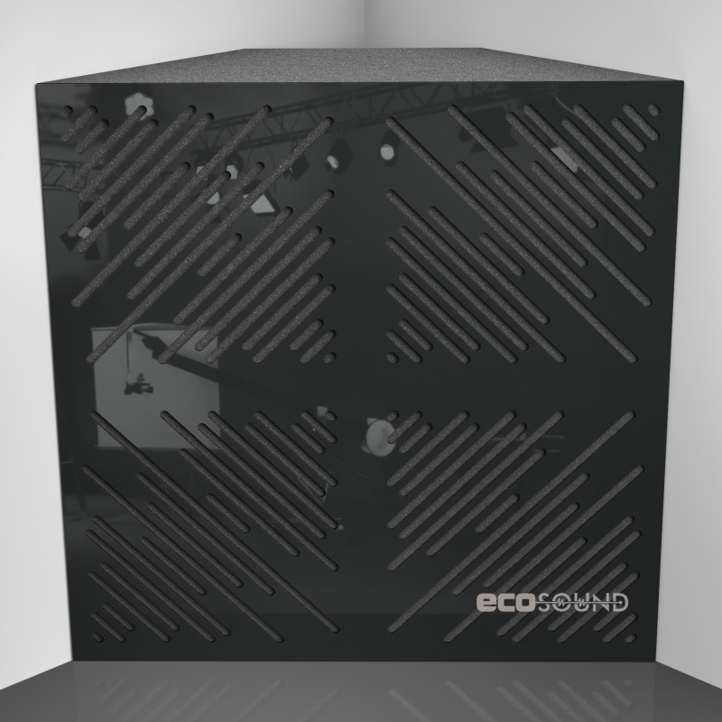 Bass trap Ecosound 4Diagonals HDF-Black 50 x 50 cm 150 mm black