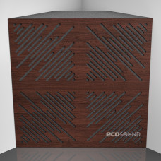 Bass trap Ecosound 4Diagonals Wenge 50 x 50 cm 150 mm brown