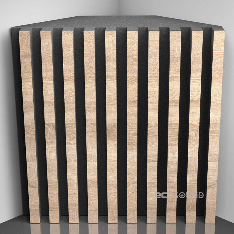 Bass trap Ecosound Comb Lt-Sonoma-Oak 50 x 50 cm 150 mm latte