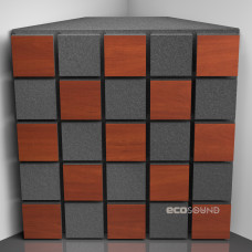 Bass trap Ecosound Tetras Acoustic Wood Apple-Locarno 50 x 50 cm 150 mm brown 