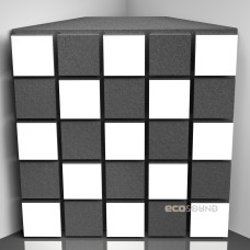 Bass trap Ecosound Tetras Acoustic Wood HDF-White 50 x 50 cm 150 mm white 