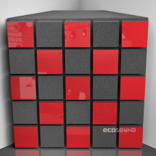 Bass trap Ecosound Tetras Acoustic Plastic Red 50 x 50 cm 150 mm