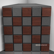 Bass trap Ecosound Tetras Acoustic Wood Wenge 50 x 50 cm 150 mm brown