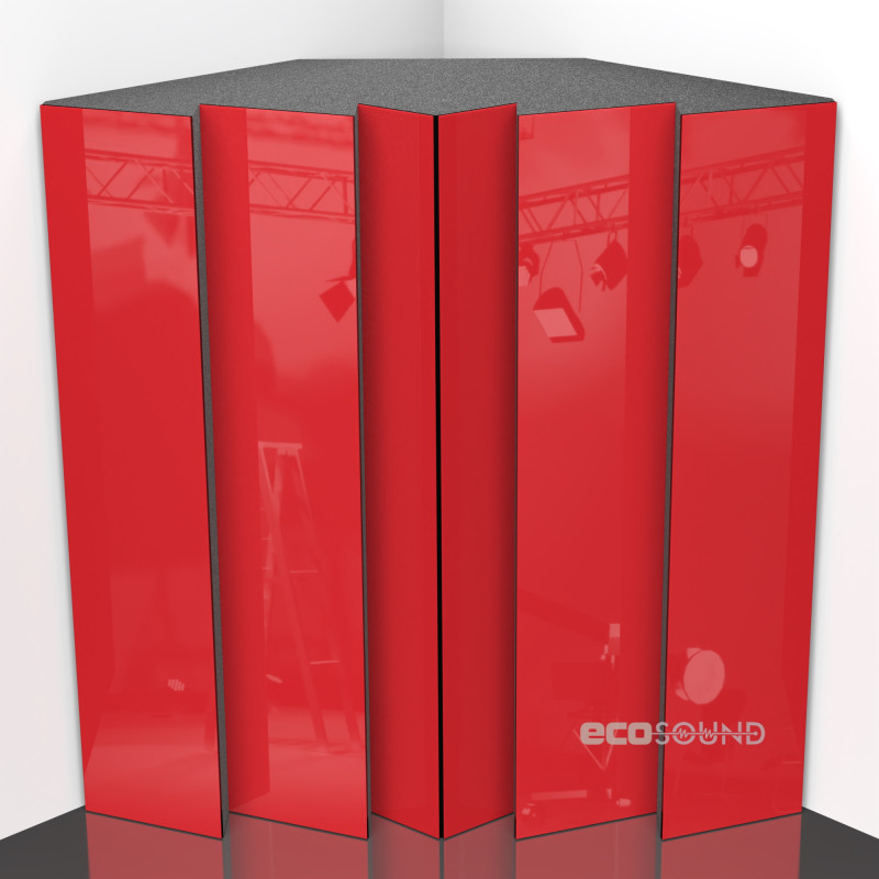 Bass Trap Ecosound Pindiff Rock Plastic Red 50 x 50 cm 150 mm