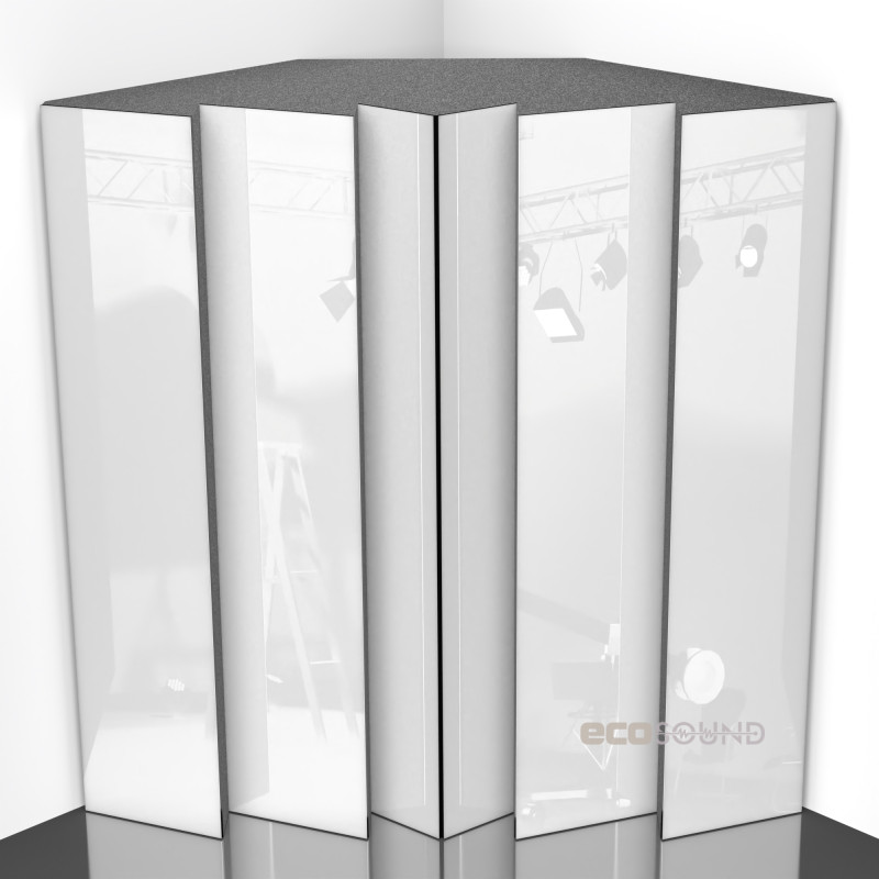 Bass trap Ecosound Pindiff Rock Plastic White 50 x 50 cm 150 mm