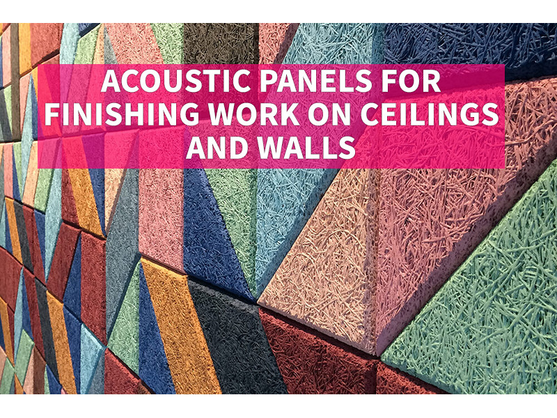 Acoustic panels for finishing work on ceilings and walls