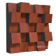 Acoustic diffuser-diffuser Ecosound EcoDiff Apple-Locarno 50 x 50 cm 103 mm brown 