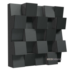 Acoustic diffuser-diffuser Ecosound EcoDiff HDF-Black 50 x 50 cm 103 mm black 