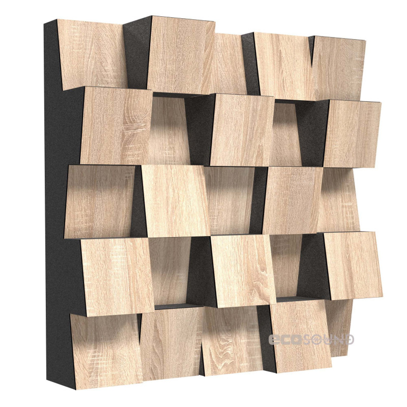 Acoustic diffuser-diffuser Ecosound EcoDiff Apple-Locarno 50 x 50 cm 103 mm brown 