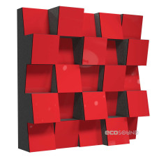 Acoustic diffuser-diffuser Ecosound EcoDiff Plastic Red 50 x 50 cm 103 mm red plastic 