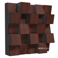 Acoustic diffuser-diffuser Ecosound EcoDiff Wenge 50 x 50 cm 153 mm dark brown 