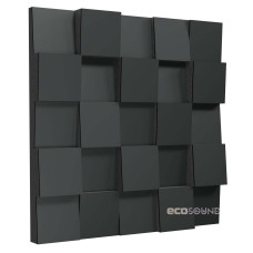 Acoustic diffuser-diffuser Ecosound EcoDiff HDF-Black 50 x 50 cm 53 mm black 