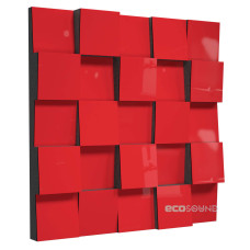 Acoustic diffuser-diffuser Ecosound EcoDiff Plastic Red 50 x 50 cm 53 mm red plastic 