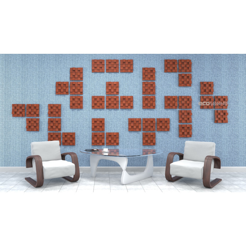 Acoustic diffuser-diffuser Ecosound Ecodiff SM Apple-Locarno 25 x 25 cm 53 mm brown 