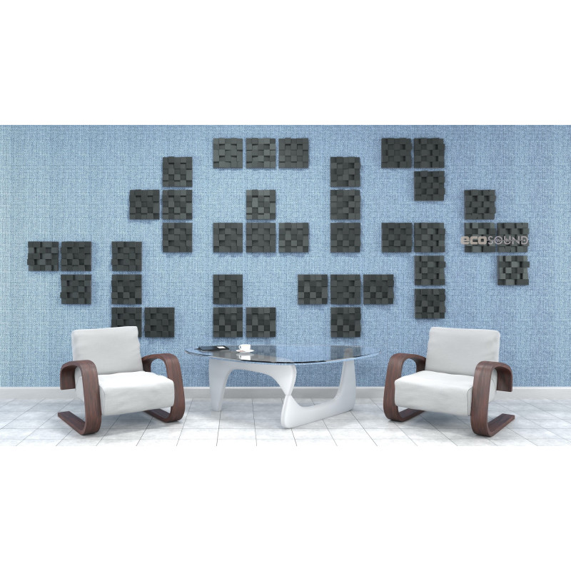 Acoustic diffuser-diffuser Ecosound Ecodiff SM HDF-Black 25 x 25 cm 53 mm black 