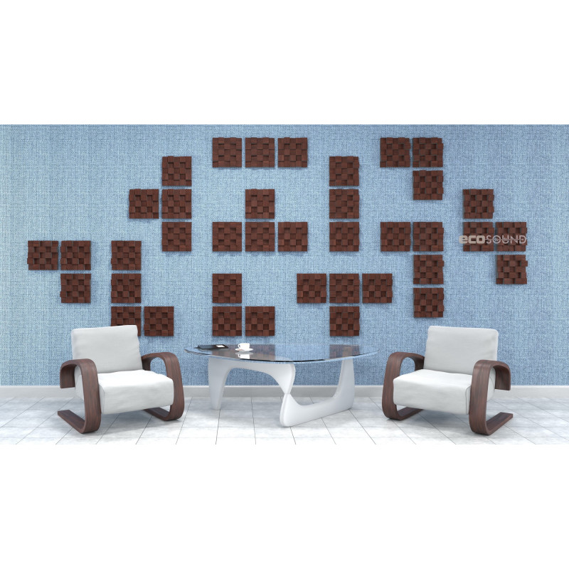 Acoustic diffuser-diffuser Ecosound Ecodiff SM Wenge 25 x 25 cm 53 mm dark brown 