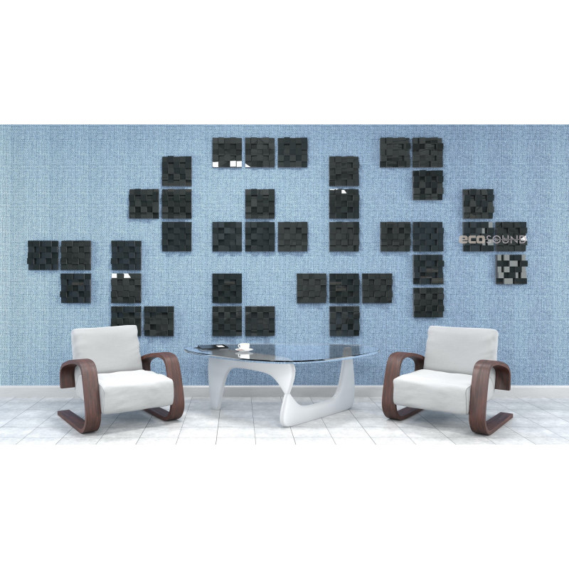 Acoustic diffuser-diffuser Ecosound Ecodiff SM Plastic-Black 25 x 25 cm 53 mm black plastic 