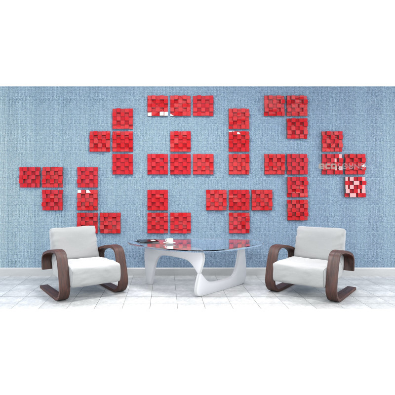 Acoustic diffuser-diffuser Ecosound Ecodiff SM Plastic-Red 25 x 25 cm 53 mm red plastic 