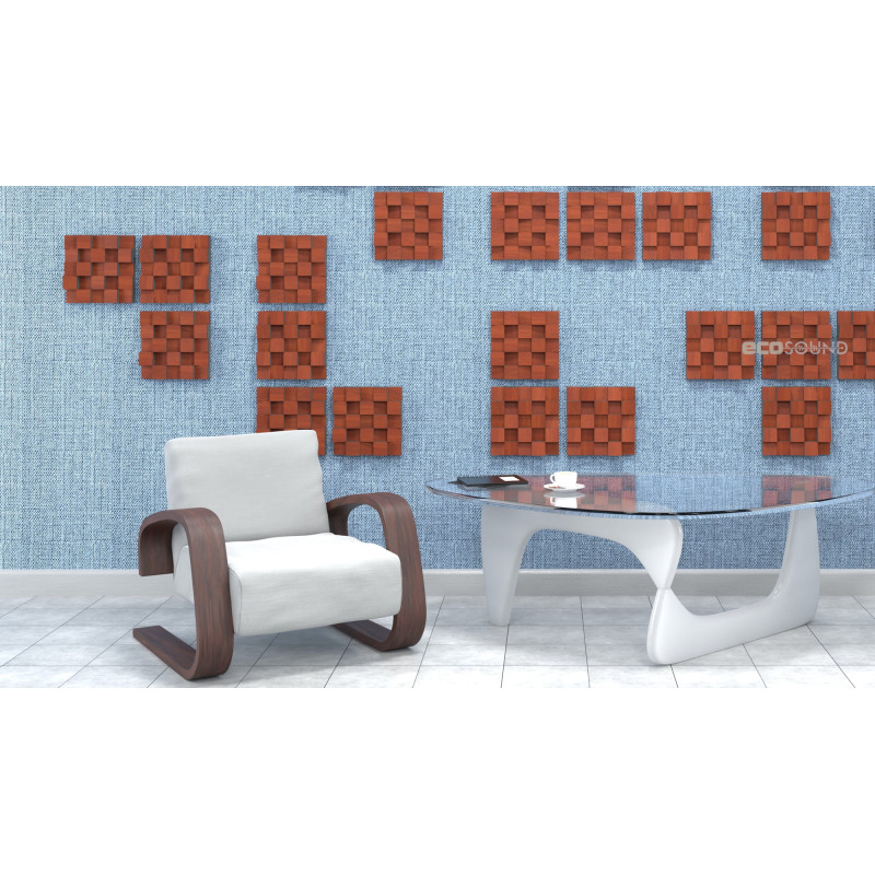 Acoustic diffuser-diffuser Ecosound Ecodiff SM Apple-Locarno 25 x 25 cm 53 mm brown 