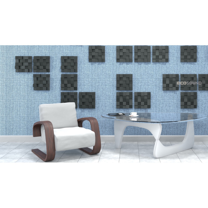 Acoustic diffuser-diffuser Ecosound Ecodiff SM HDF-Black 25 x 25 cm 53 mm black 