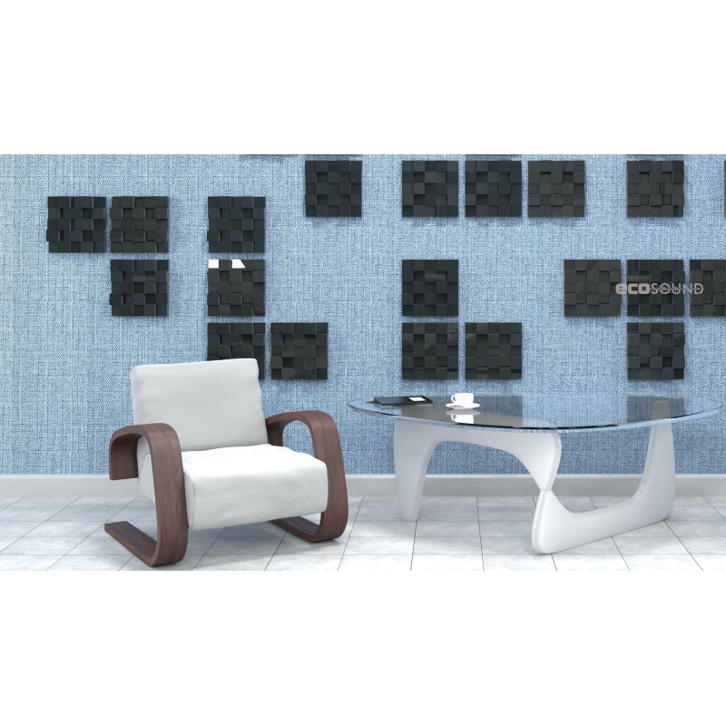 Acoustic diffuser-diffuser Ecosound Ecodiff SM Plastic-Black 25 x 25 cm 53 mm black plastic 