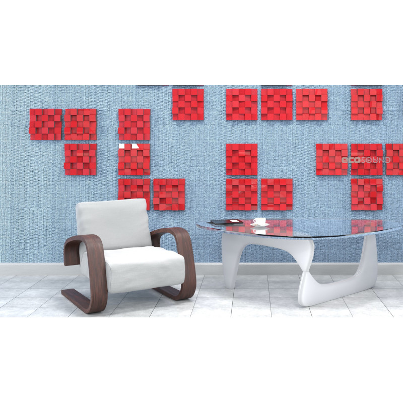 Acoustic diffuser-diffuser Ecosound Ecodiff SM Plastic-Red 25 x 25 cm 53 mm red plastic 