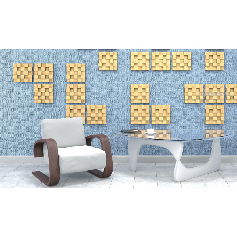 Acoustic diffuser-diffuser Ecosound Ecodiff SM Sherwood-Oak 25 x 25 cm 53 mm light oak 