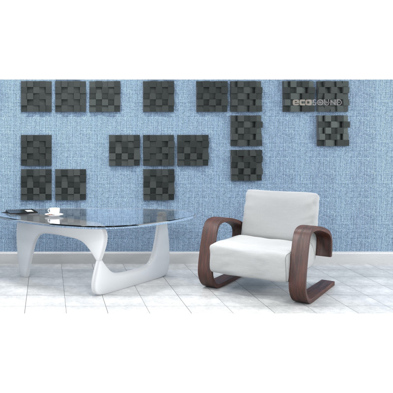 Acoustic diffuser-diffuser Ecosound Ecodiff SM HDF-Black 25 x 25 cm 53 mm black 