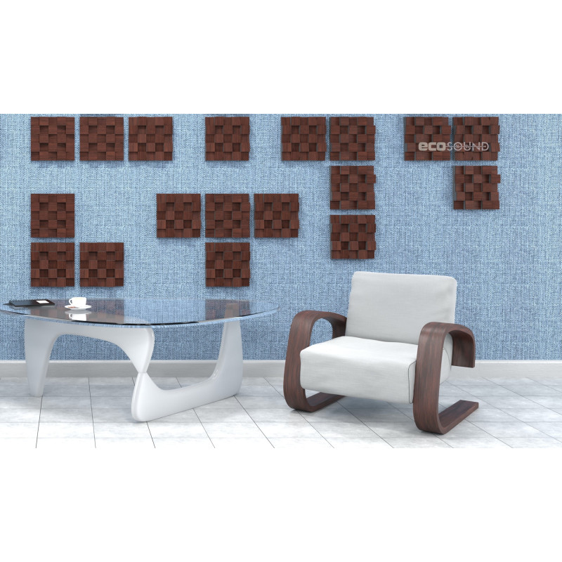 Acoustic diffuser-diffuser Ecosound Ecodiff SM Wenge 25 x 25 cm 53 mm dark brown 