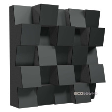 Acoustic diffuser-diffuser Ecosound Ecodiff SM HDF-Black 25 x 25 cm 53 mm black 