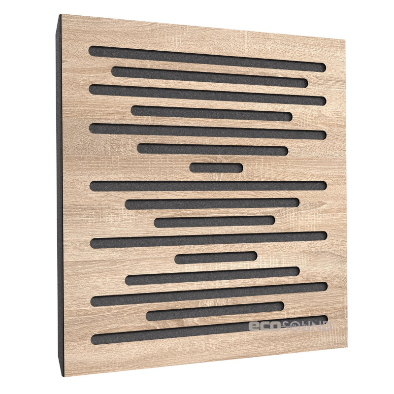 Acoustic panel Ecosound EcoWave cream 50x50 cm 33mm Light oak