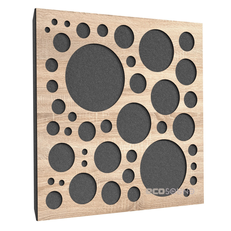 Acoustic panel Ecosound EcoBubble cream 50x50 cm 33mm color Light oak