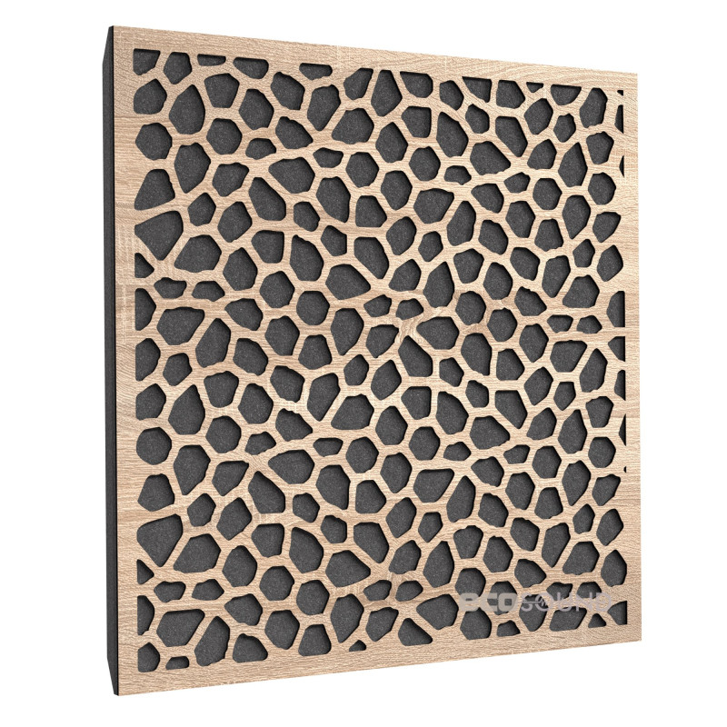 Acoustic panel Ecosound EcoNet cream 50x50 cm 33mm color Light oak
