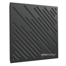 Acoustic panel Ecosound Diagonal HDF-Black 50 x 50 cm 33 mm black
