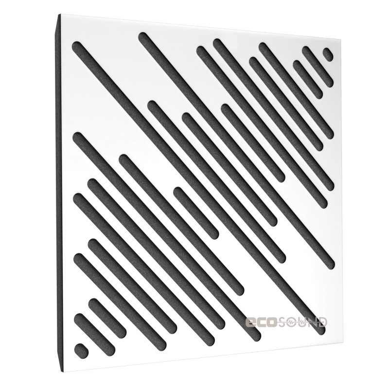 Acoustic panel Ecosound Diagonal Plastic White 50 x 50 cm 33 mm