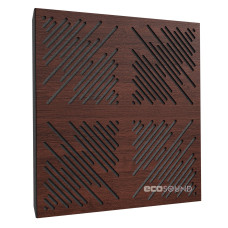 Acoustic panel Ecosound 4Diagonals Wenge 50 x 50 cm 33 mm brown