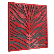 Acoustic panel Ecosound Zebra Plastic Red 50 x 50 cm 33 mm